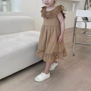 Brown ruffle dress