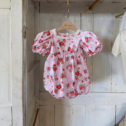 Red flower babysuit